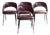 Burgundy Armchairs, 1950s, Set of 4 For Sale