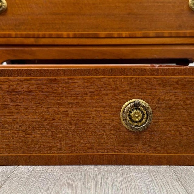 Early 20th Century Antique English Inlaid Mahogany Chest of Drawers, 1890s For Sale - Image 11 of 12
