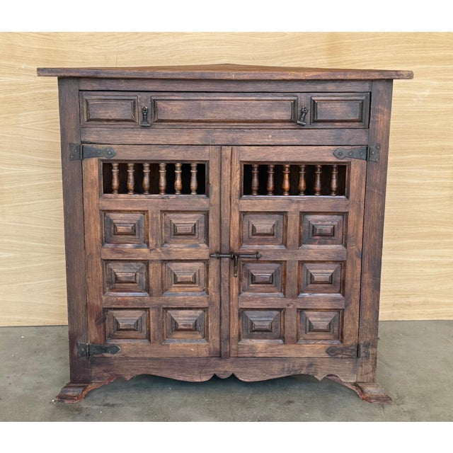 Antique French Corner Cabinet Cupboard Storage with Drawer and Door For Sale - Image 16 of 18
