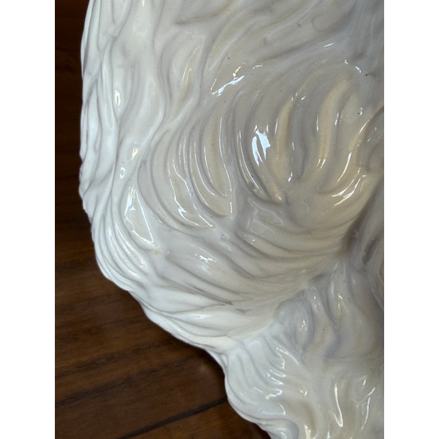 Vintage Italian Regency White Glazed Monkey Sculptural Ceramic Cachepot For Sale In Naples, FL - Image 6 of 12