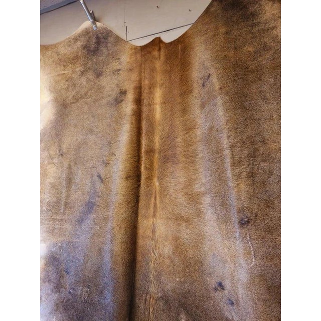 Beige Large Beige and Brown Cowhide Rug For Sale - Image 8 of 18
