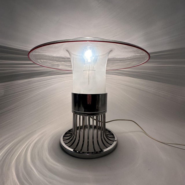 Post Modern Space Age Ufo Glass Table Lamp, Italy, 1970s For Sale - Image 9 of 18