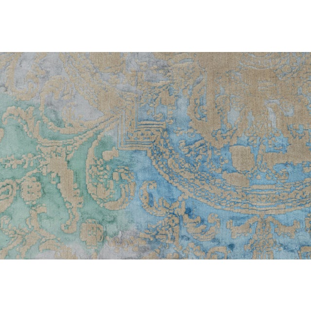 Modern Rug & Kilim’s Modern Classics Rug in Beige-Brown & Blue With Floral Patterns For Sale - Image 3 of 8