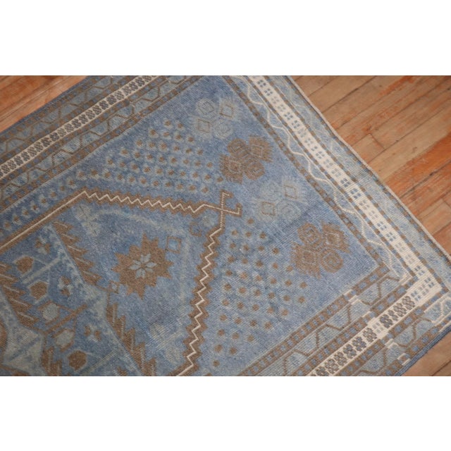 Vintage Blue Turkish Tribal Anatolian Rug - 3' x 5'8" For Sale - Image 4 of 8
