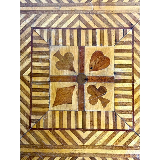 Mid 20th Century Game Table With Card Icon Inlay For Sale In Atlanta - Image 6 of 10