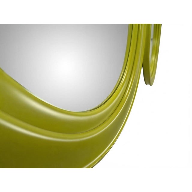 Late 20th Century Round Olive Green Mirrors, 1970s, Set of 2 For Sale - Image 5 of 8