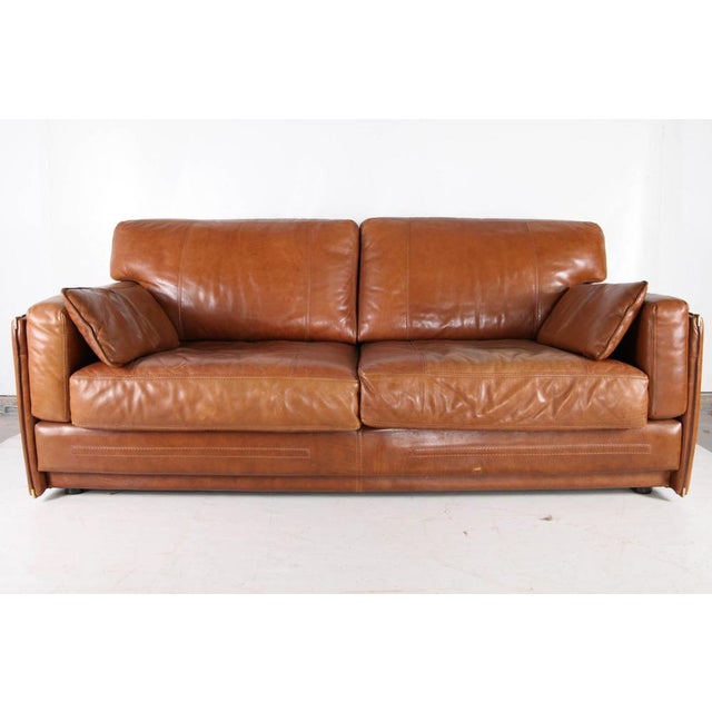 Vintage Leather Sofa from Roche Bobois, 1970s, Set of 2 For Sale - Image 3 of 14