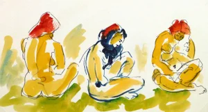 Ink & Watercolor - a Study in Sitting