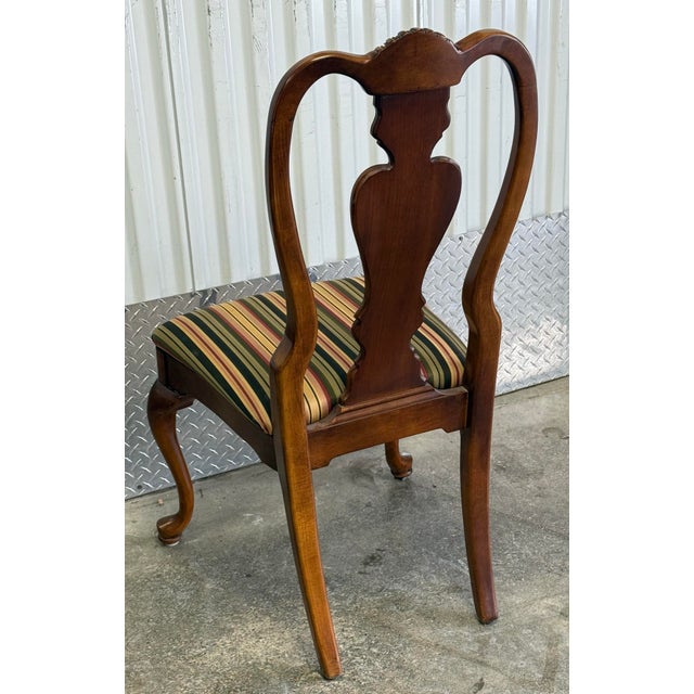 Stanley Furniture Vintage Solid Cherry Queen Anne Style Dining Chairs by Stanley Furniture “American Craftsman” – Set of 6 For Sale - Image 4 of 11