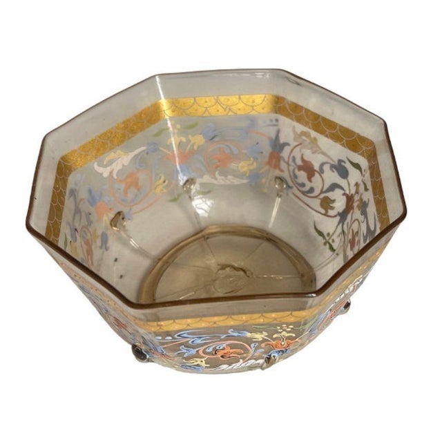 Set for Ten Venetian Gilt-Heightened Enamel Glasses W Plates & Bowls. E. 20th C. For Sale - Image 12 of 17