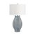 Contemporary Matthew Izzo Home Mae Gray/Blue Glazed Ceramic Table Lamp With Shade and Ceramic Finial For Sale - Image 3 of 7