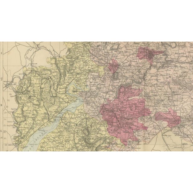 Late 19th Century Worcestershire & Gloucestershire South Sheet Map by Edward Weller, 1885 For Sale - Image 5 of 9