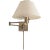 Visual Comfort Signature Classic Swing Arm Wall Lamp in Antique Nickel with Linen Shade For Sale