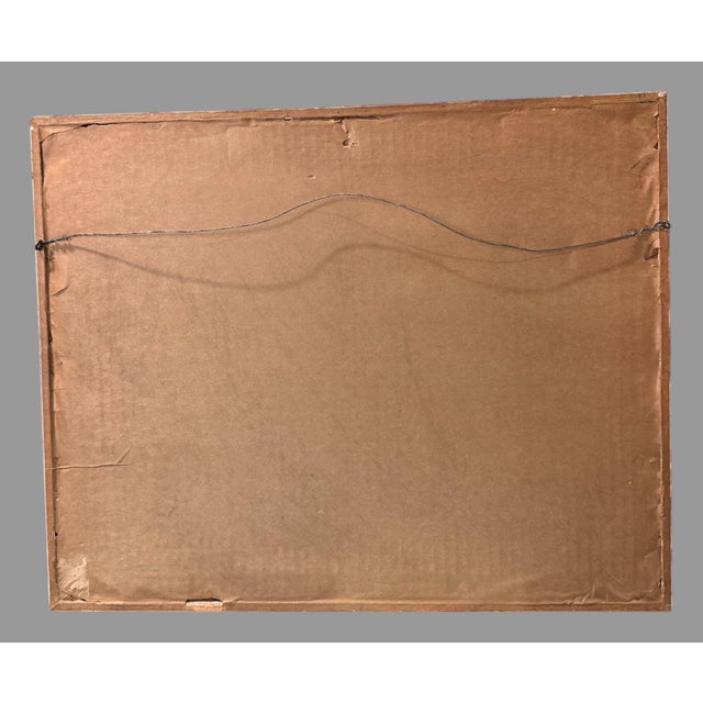 Antique Gilt Framed Colored Lithograph Print Mountain Landscape Lakeside Village For Sale - Image 6 of 7