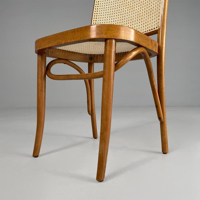 Italian Modern Beechwood and Vienna Straw Chairs, 1970s, Set of 6 For Sale - Image 15 of 18