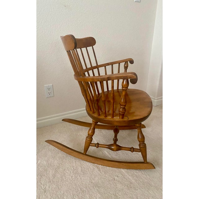 Mid 20th Century Mid 20th Century Nichols & Stone Windsor Comb Back Rocking Chair For Sale - Image 5 of 14
