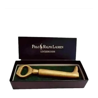 1970s Vintage Polo Ralph Lauren Brass Polo Boot Bottle Opener For Sale