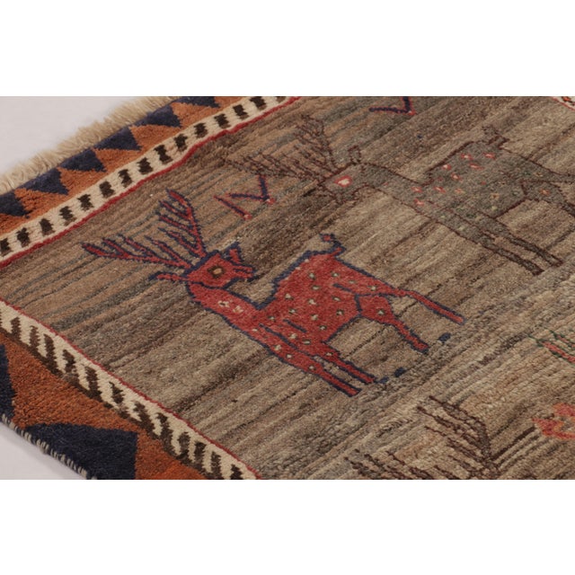 Tribal Vintage Persian Gabbeh Rug, Polychromatic Animal Pictorials - Rug & Kilim For Sale - Image 3 of 10