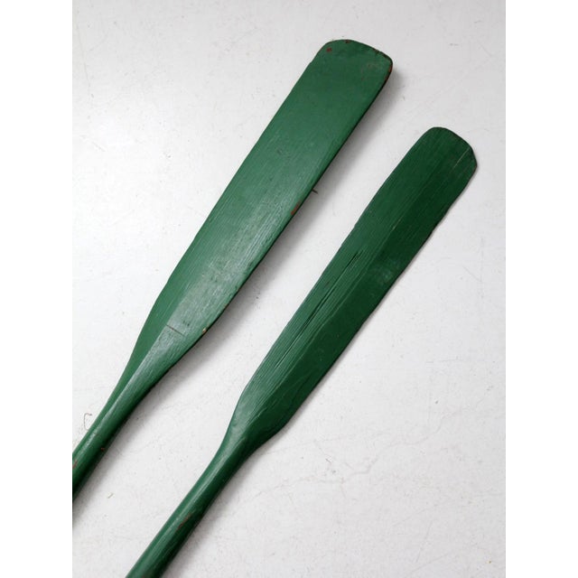 Vintage Painted Wooden Oars Pair For Sale - Image 10 of 11