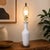 1970s Mid Century Modern White Ceramic Table Lamp, Wood Base 29" Rewired For Sale - Image 10 of 11