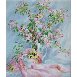 Oil Painting Blossoming Apple Tree Kotmin Olga For Sale