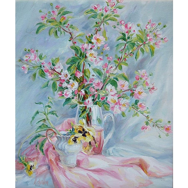Oil Painting Blossoming Apple Tree Kotmin Olga For Sale