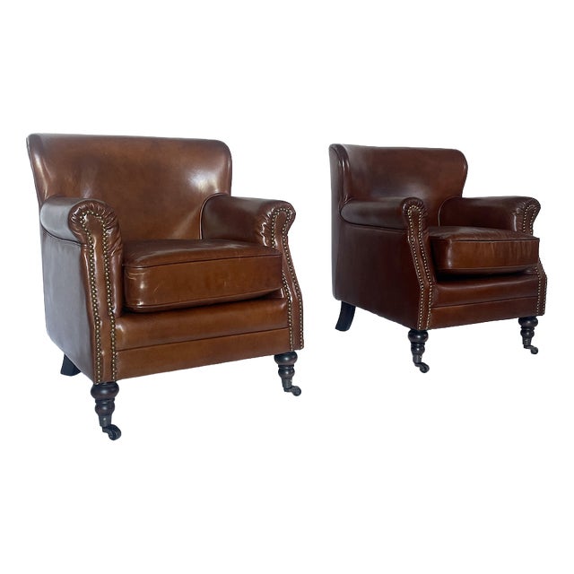 Brown Leather Club Chair, 1990s For Sale