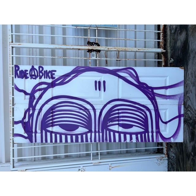 Ahol Sniffs Glue, Miami Graffiti Legend Ahol Sniffs Glue Large Spray Painting on Doors Sculpture, 2023 For Sale - Image 13 of 16