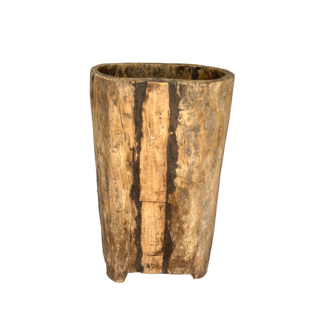 Brown Natural Vintage Tree Trunk Planter W/Feet For Sale - Image 8 of 10