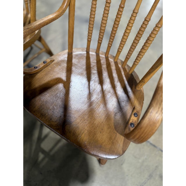 1930s American Primitive Spindle Back Arm Chairs(Pair) For Sale - Image 13 of 18