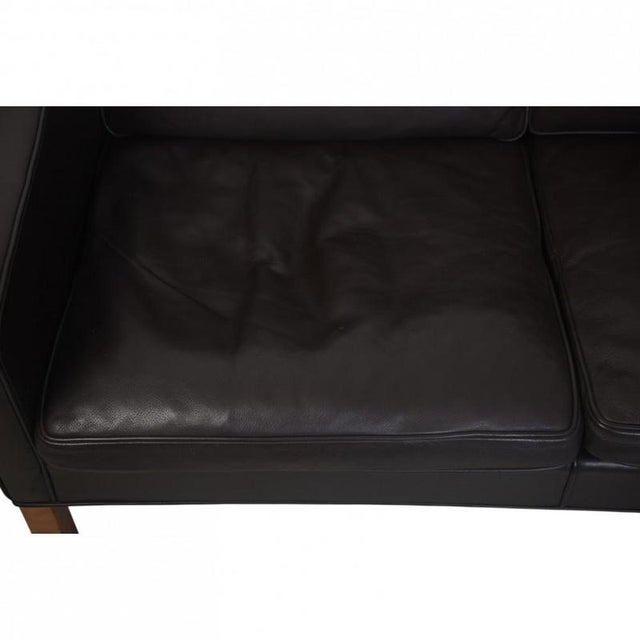 Model 2208 2-Seater Sofa in Black Leather by Børge Mogensen, 1990s For Sale - Image 9 of 18