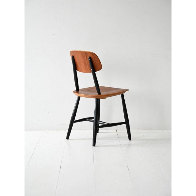 Vintage Scandinavian Chair with Black Frame, 1960s For Sale - Image 3 of 7