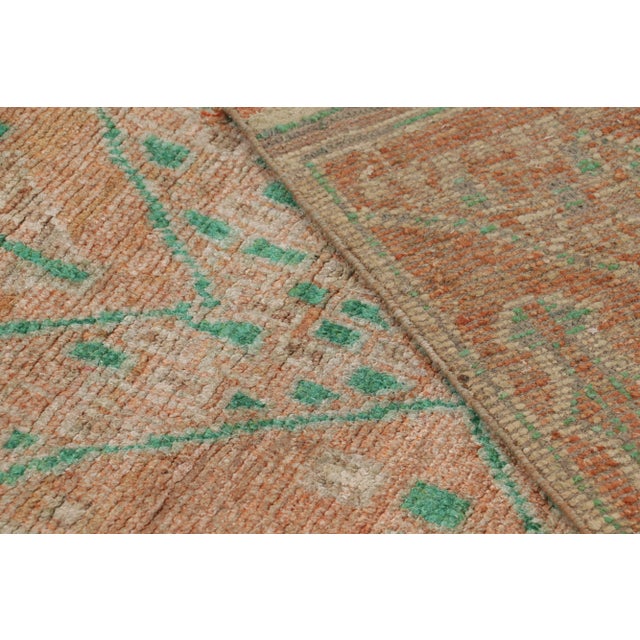 Beige Rug & Kilim’s Moroccan-Inspired Rug in Warm Orange and Green Geometric Pattern For Sale - Image 8 of 8