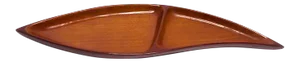Vintage Mid-Century Panelcraft Mahogany Wood Two Section Dish / Tray