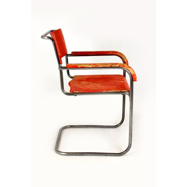 Marcel Breuer Bauhaus B 34 Cantilever Chair in Plywood and Chrome by Marcel Breuer, 1930s For Sale - Image 4 of 18