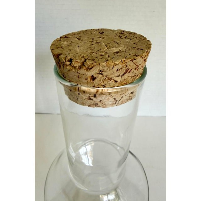 Mid-Century Modern Vintage Scandinavian Modern Glass Decanter With Cork Stopper For Sale - Image 3 of 5