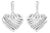 Sterling Silver Heart Diamond Accent Puff Earrings (I-J, I1-I2) For Sale