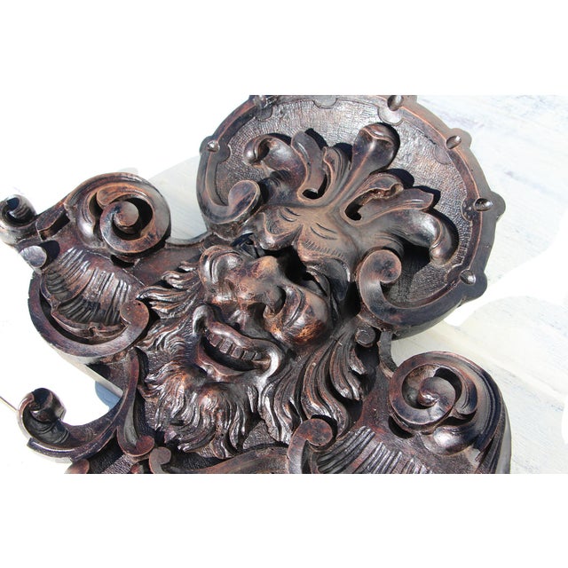 19th Century Antique Carved Wooden Devil's Head Chairish