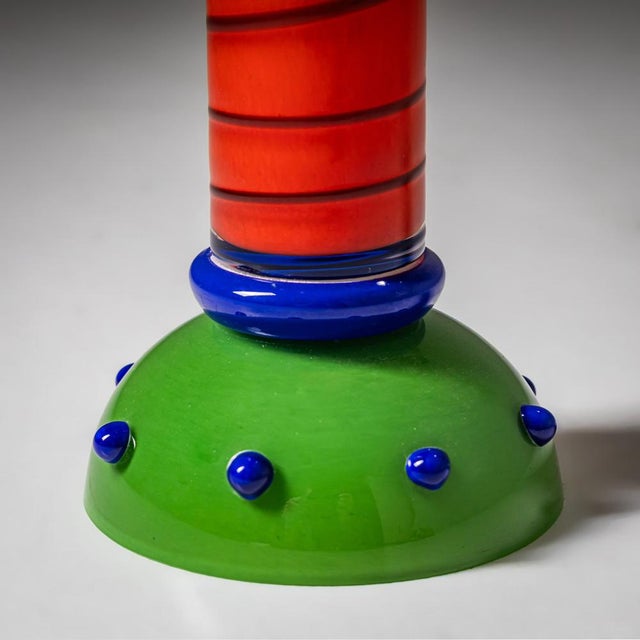 B.A.G. Orange and Green Vase from Barovier & Toso For Sale - Image 4 of 7