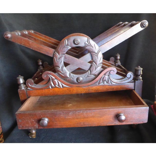 Traditional Late 19th Century Regency Rosewood Canterbury Magazine Rack For Sale - Image 3 of 5