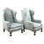 Blue Antique Wing Back Armchairs, 1920, Set of 2 For Sale - Image 8 of 8