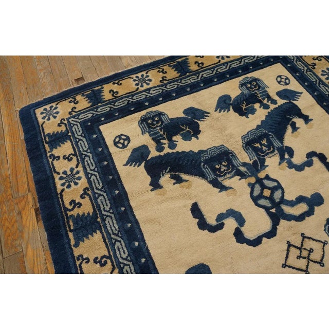 Antique Chinese Ningxia Rug, size: 4' 4'' x6' 2''.