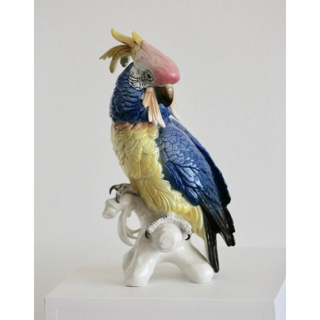 Ceramic Large Porcelain Cockatoo Parrot by Karl Ens, 1930s For Sale - Image 7 of 11