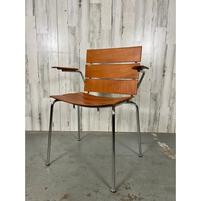 1990s Giancarlo Vegni for Fasem "Stripe" Dining Chairs- Set of 4 For Sale - Image 11 of 12