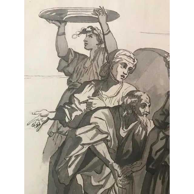 Antique Old Master Ink and Wash Drawing Figures 17th Century For Sale In New York - Image 6 of 7