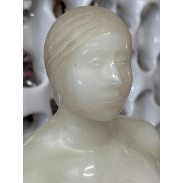 1980s Felipe Castaneda White Onyx Life Size Sculpture of a Nude Woman For Sale - Image 11 of 18
