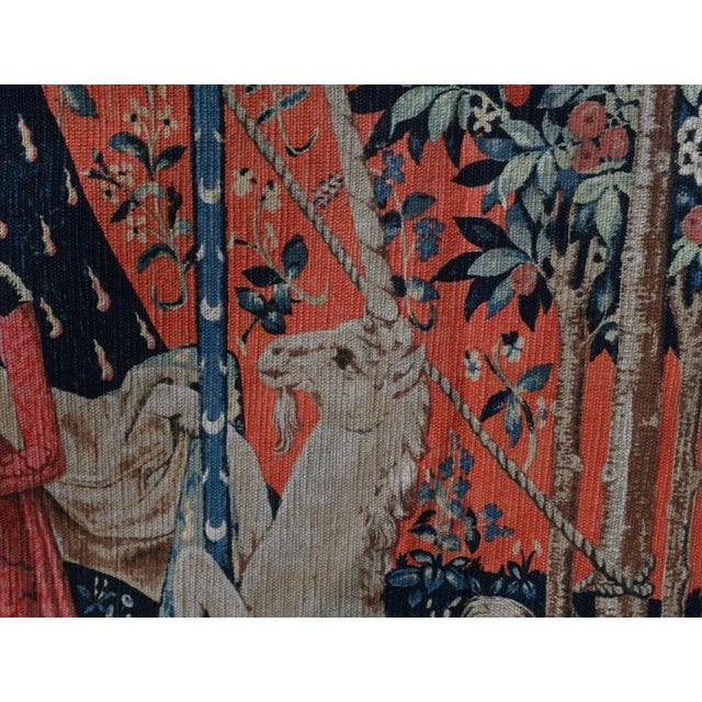 French Tapestry Lady and Unicorn Mille-Fleurs Woven Wall Covering For Sale - Image 11 of 14