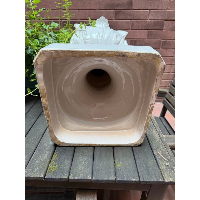 Monumental Mid-Century Viúva Lamego Portuguese White Glazed Ceramic Finial, 48.5” For Sale In Chicago - Image 6 of 12