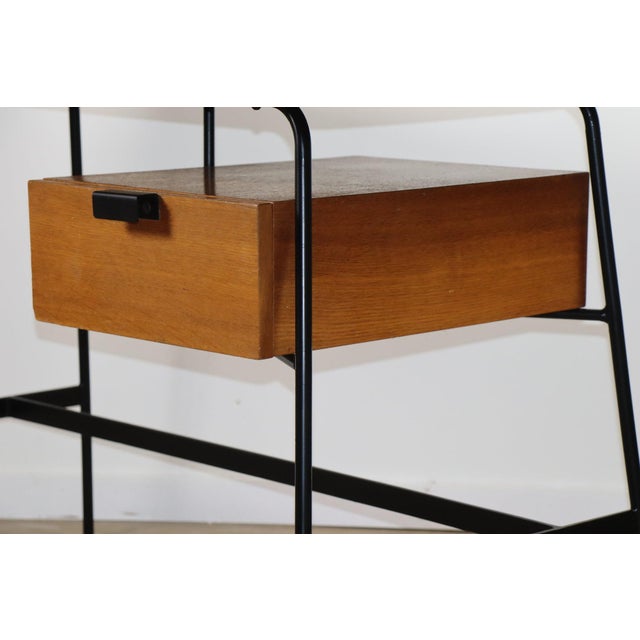 Desk by Pierre Paulin for Thonet in Oak and Black Metal, 1950s For Sale - Image 9 of 18