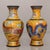 This striking pair of vintage cloisonne enamel vases features a classic baluster form with a flared rim and a bulbous...